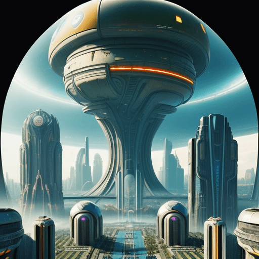 AI generated: Retro Futurism style, It is a mega sports city designed on earth in 2100, influenced by the  archite...