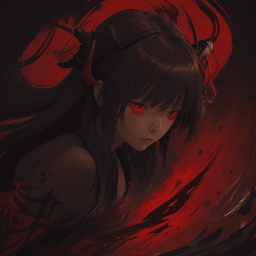 AI generated: an image with a character on an island, in the style of kawacy, dark bronze and red, luminous brushw...