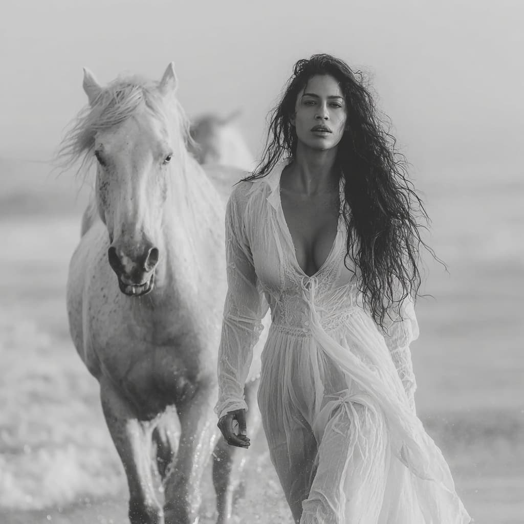 AI generated: High-resolution fashion editorial photograph of a breathtaking volpturous curvy Indian woman running...