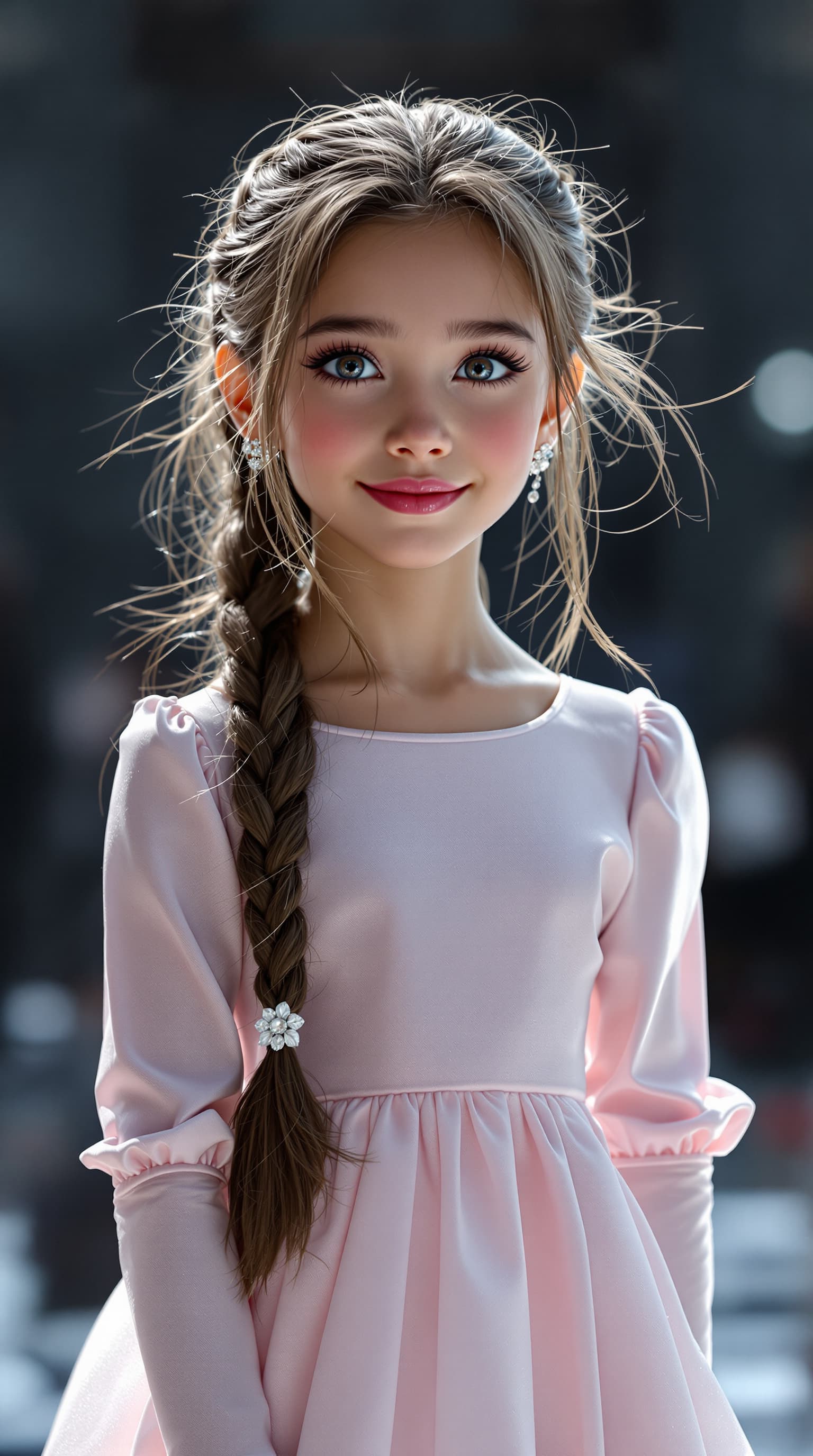 AI generated: A stunning professional photograph captures the world's most beautiful fifth-grade girl, Junior Miss...