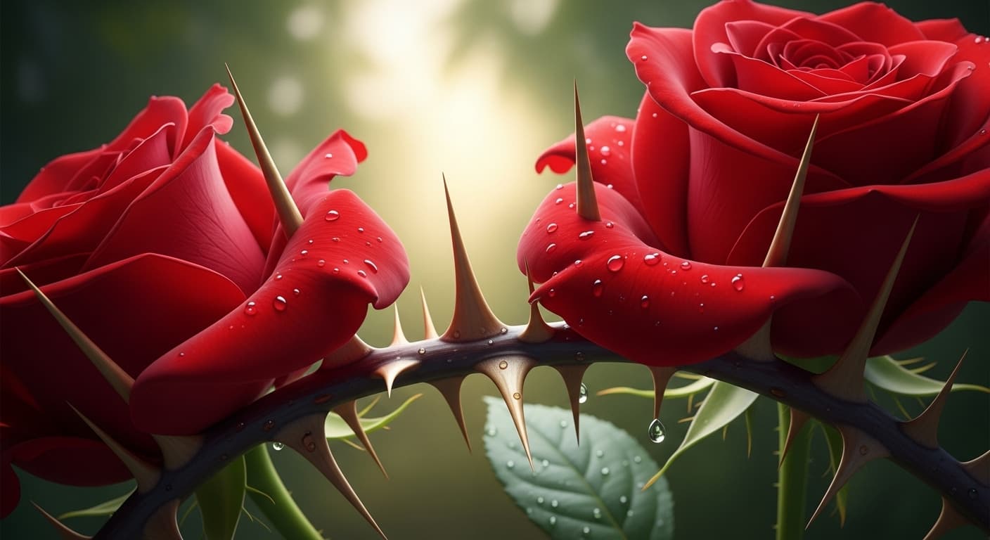AI generated: Roses loving their thorns