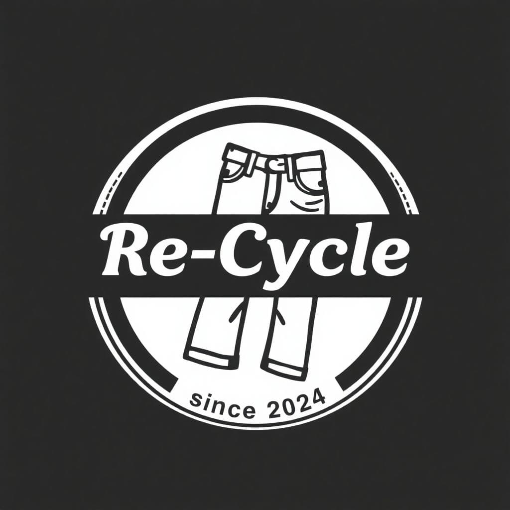 AI generated: an impressive Start-Up logo called "Re-Cycle Clo" . 
this circular logo with a silhouette of jeans i...