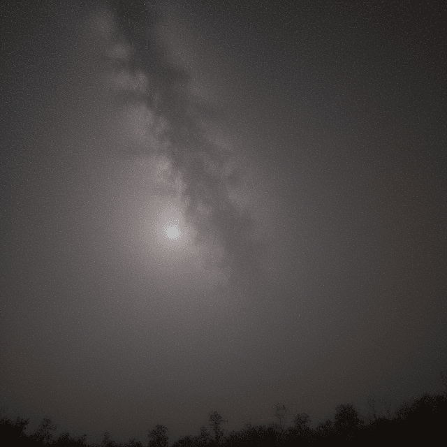AI generated: Total solar eclipse, many stars, shooting stars