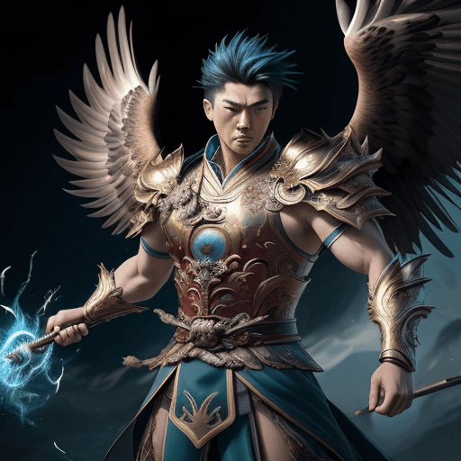 AI generated: masterpiece, concept art, mid shot, dynamic pose, centered, splash art, super Eagle, (artistic, Eagl...