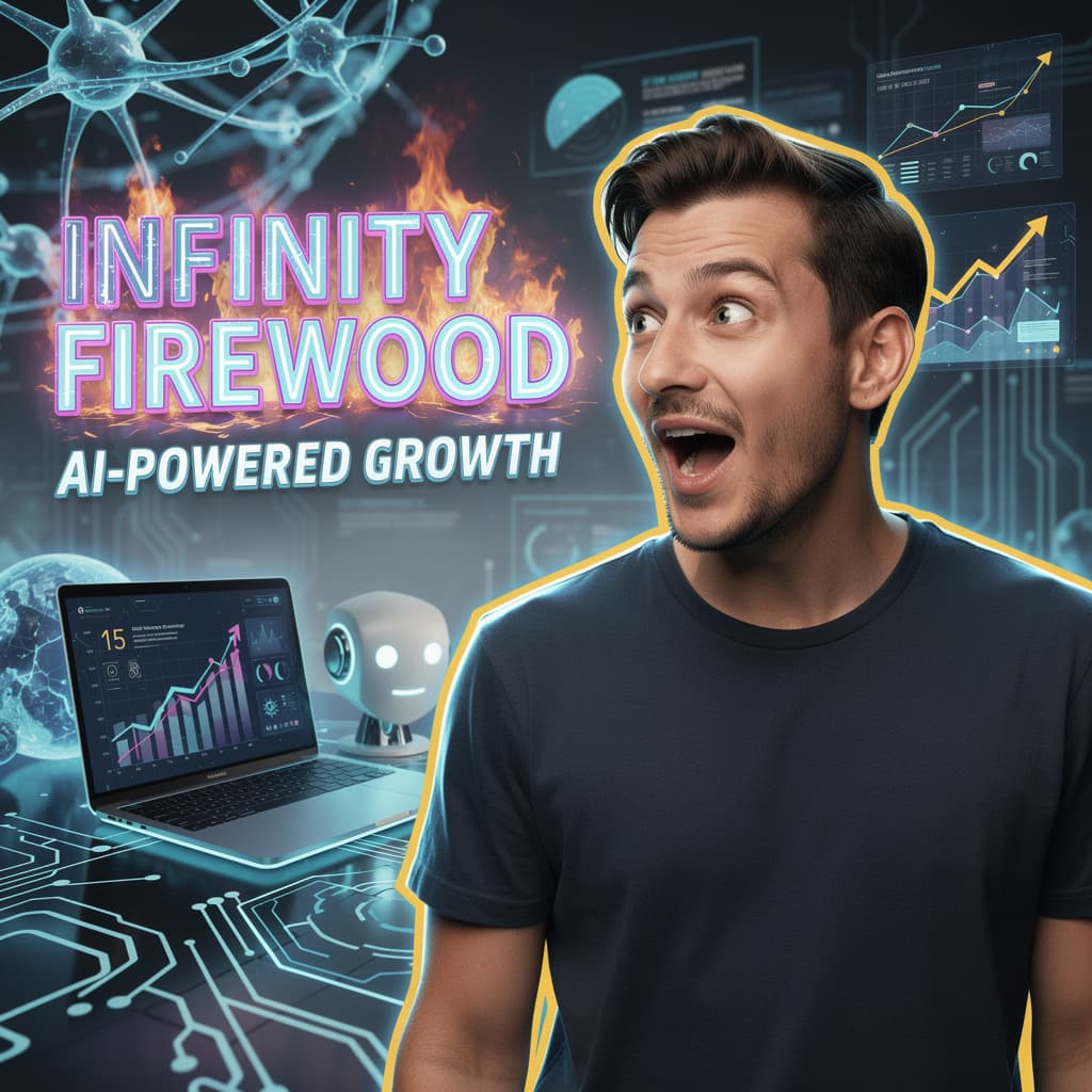 AI generated: Generate a YouTube thumbnail for my YouTube channel called (Infinity Firewood) it must borrow from t...