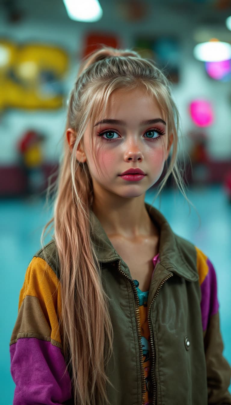 AI generated: a professional photo of a exceptionally of the most beautiful American girl in the world, (age 10), ...