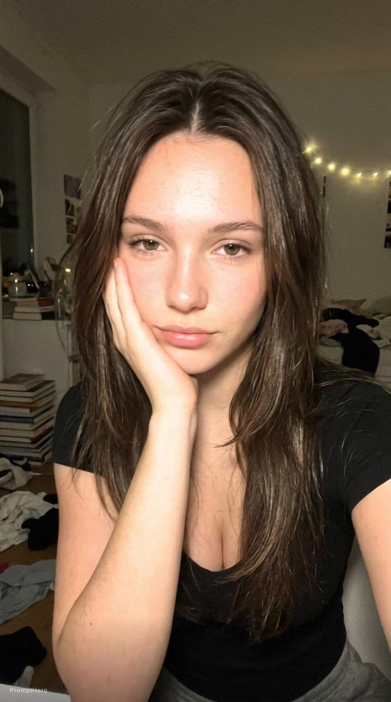 AI generated: Take the face from the input picture. An extremely mediocre iPhone front camera selfie, with no clea...