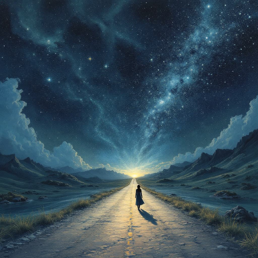 AI generated: We need powerful for dreaming and recognize: The road goes through beyond we see it 