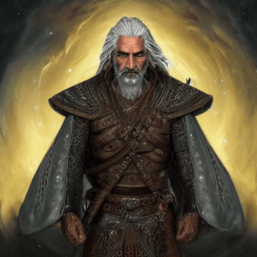 AI generated: cara de hombre ancestral guerrero witcher, pecho pintado, vestido con vestimenta ancestral, masterpi...