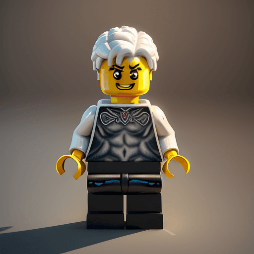 AI generated: 3D rendering of LEGO, ronaldo showcasing realistic textures, bright and glossy colors, charming char...