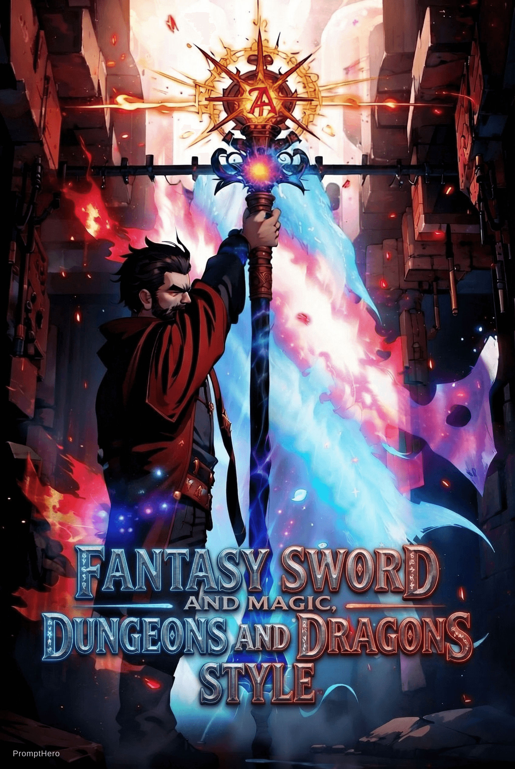 AI generated: fantasy sword and magic, Dungeons and Dragons style