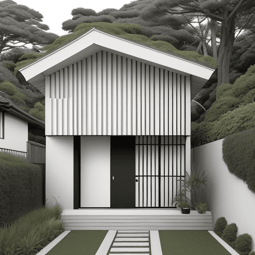 AI generated: "Genera una imagen fotorrealista de una casa minimalista de varias plantas. La casa debe tener una e...