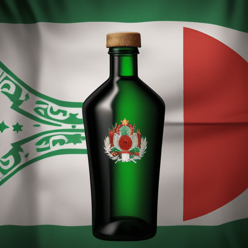 AI generated: The national flag of the State of Morocco has a green bottle in its center