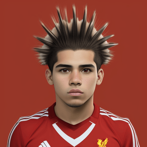 AI generated: A man Darwin Nunez as a porcupine, human face, soccer, liverpool, football field, porcupine body