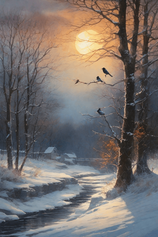 AI generated: Winter is here. The birds fall silent before natures light show, atmospheric and oppressive as the s...