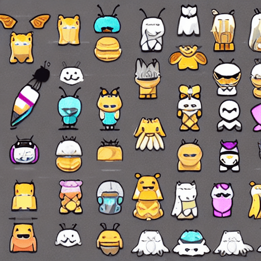 AI generated: mignon pack emote BEE MEMES kawaii . emoji . pour les streamers