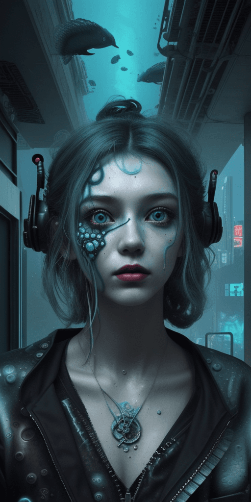 AI generated: Otherworldly, (Urban Street Art Style), (Dreamlike Illustration), (Surrealist Surprise), (Underwater...