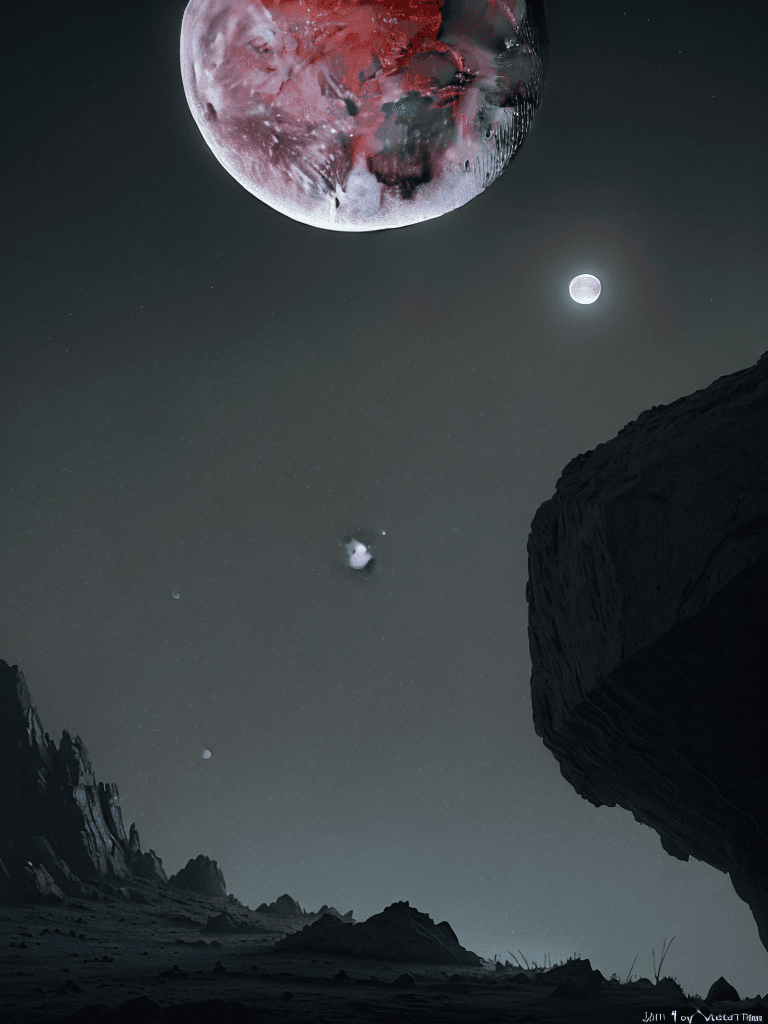AI generated: Photo of a ultra realistic Moon, bright light, cinematic lighting, battered, low angle, trending on ...