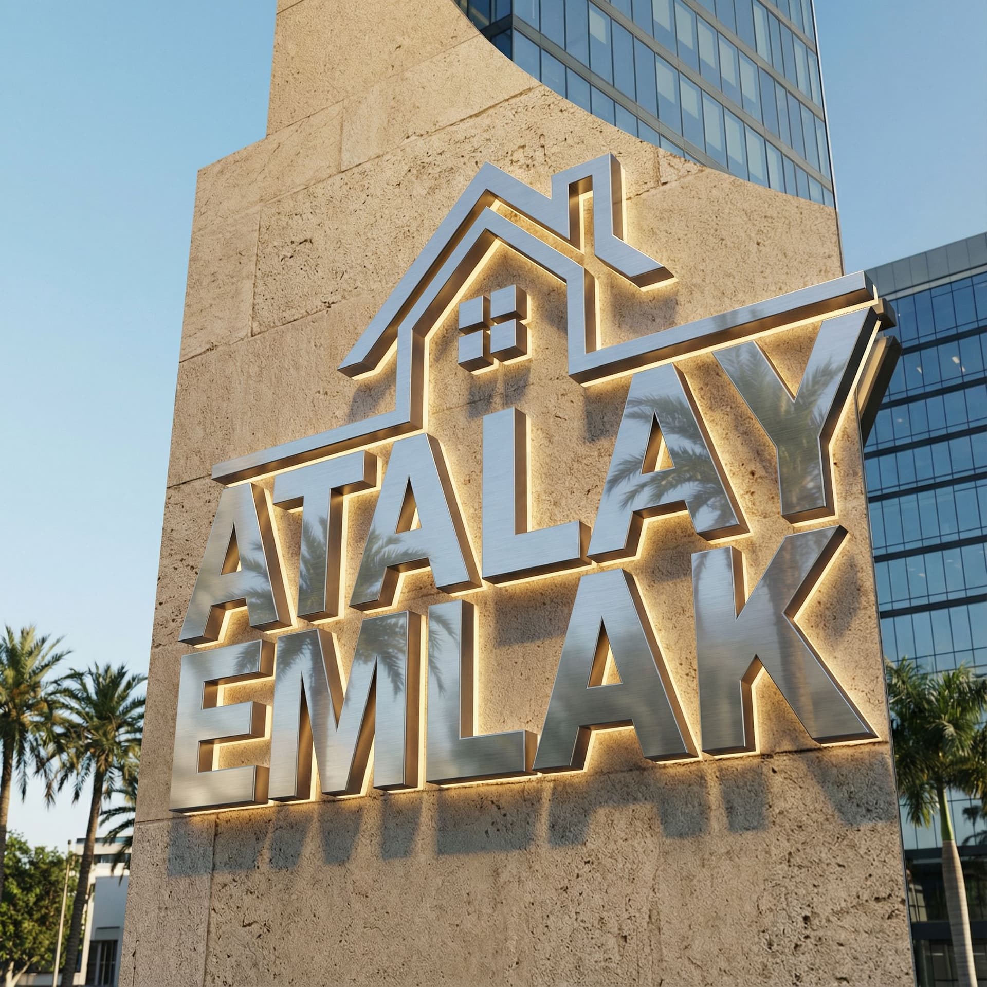 AI generated: make it real 3d real estate logo " atalay emlak "