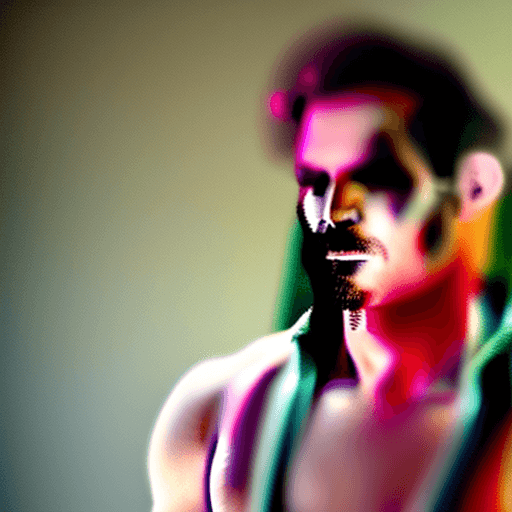 AI generated: gay muscular lion man.He is a general and has a very dominant personality but is extremly submissive...