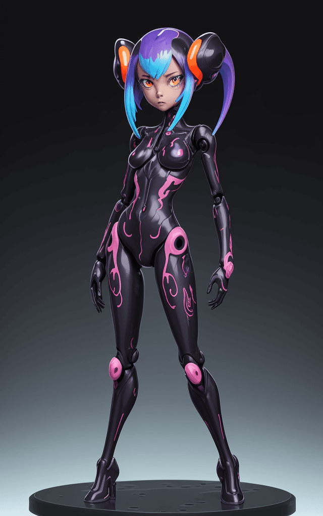 AI generated: in a complex background full body action figurine of 1little Nebulon(alien female):1.1, Prominent ey...