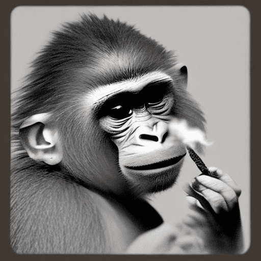 AI generated: monkey is smoking