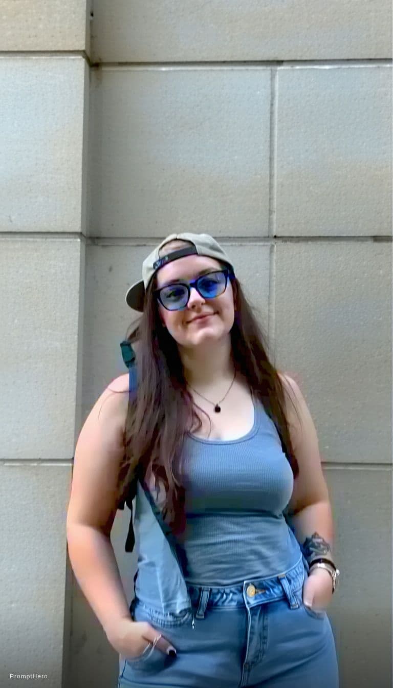 AI generated: no bra