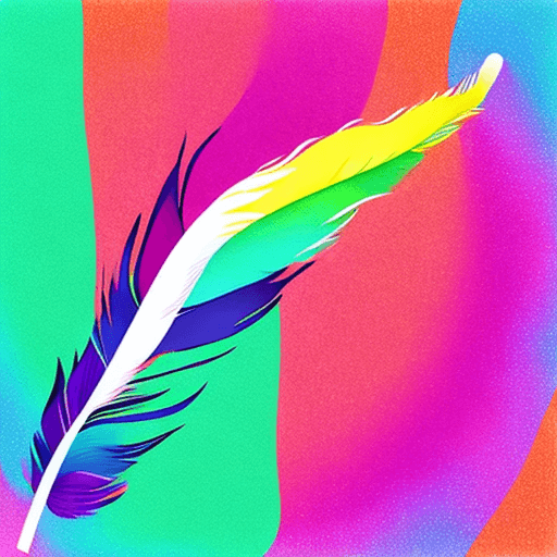 AI generated: feather floating in the air.
Style: colorful cartoon