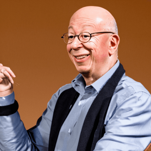 AI generated: Klaus Schwab as a puppeteer