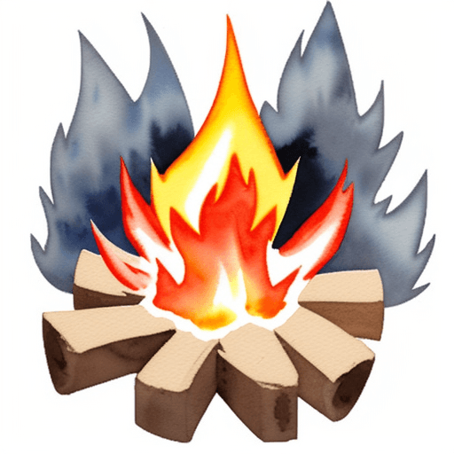 AI generated: watercolor graphic clip art of fire starter