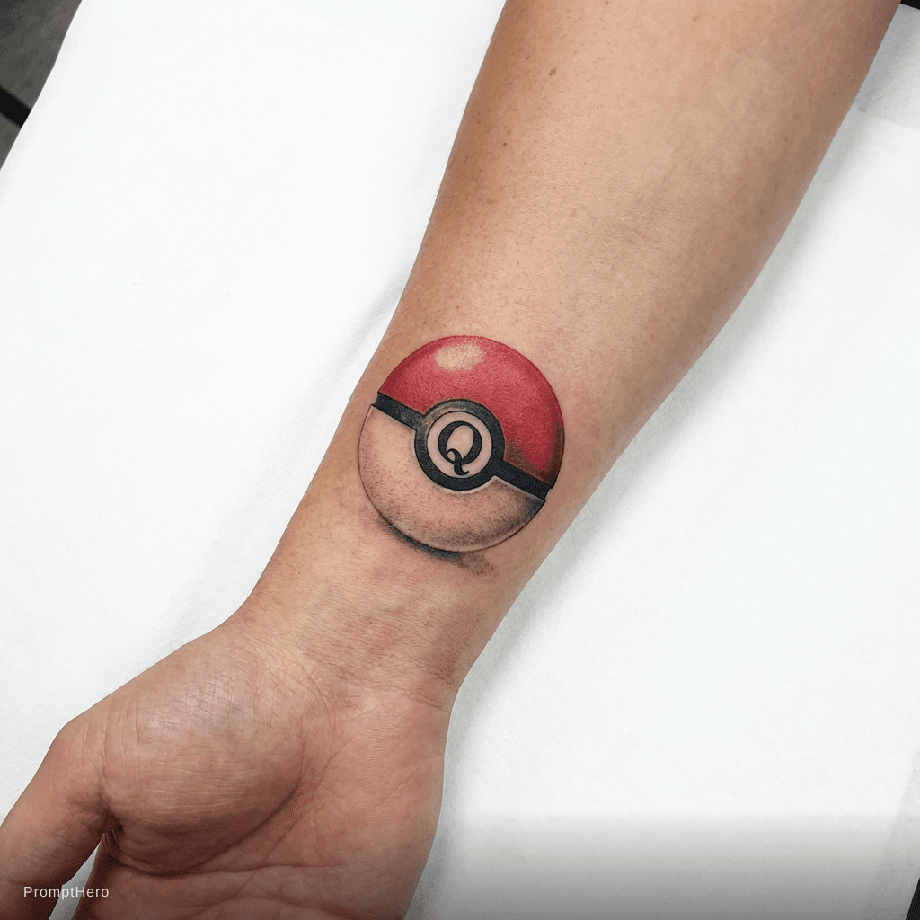 AI generated: Pokeball with q in center

