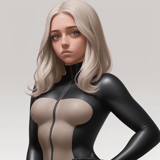 AI generated: Ilustración de cuerpo completo de una mujer joven adulta, mirando hacia adelante, con un aspecto can...