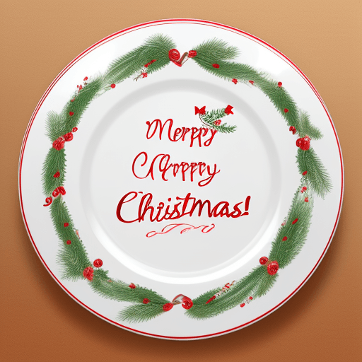 AI generated: detailed drawing plate merry christmas