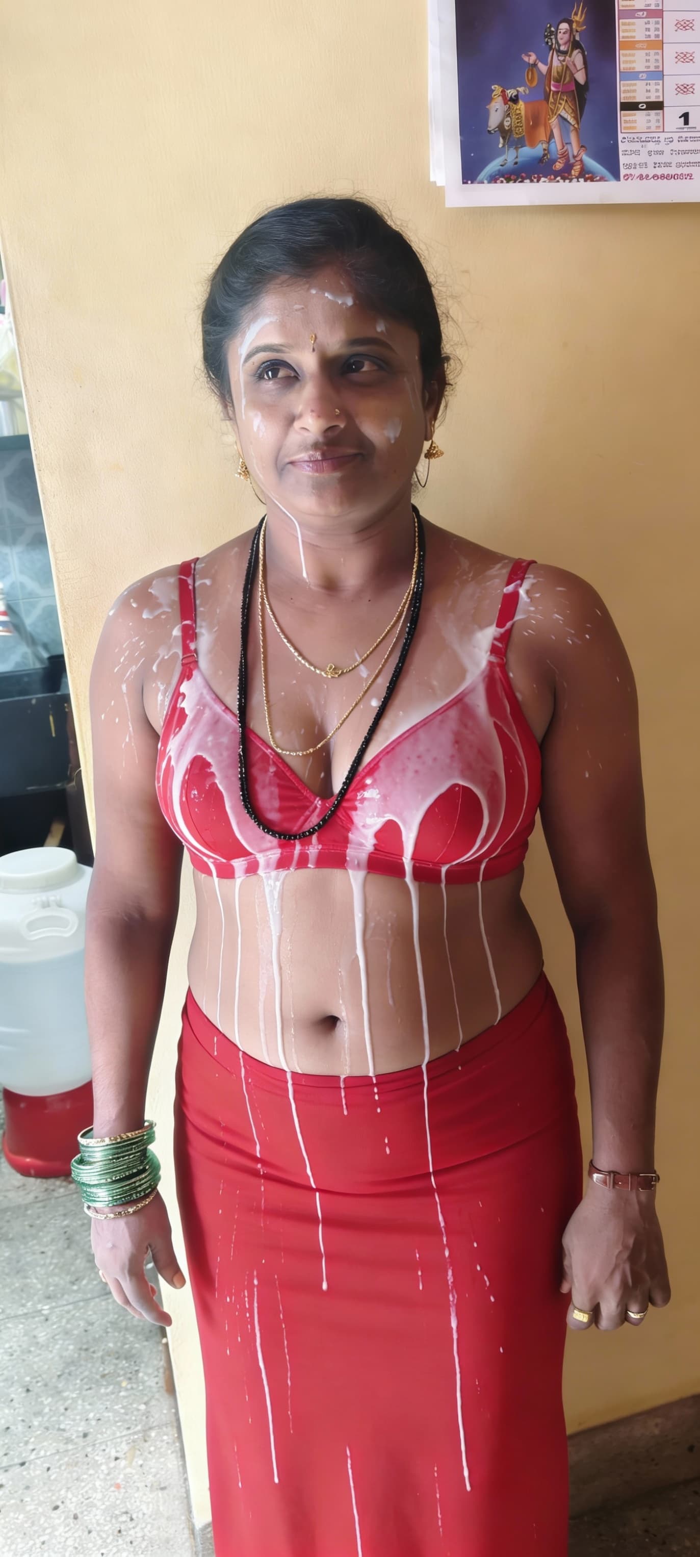 AI generated: Milk her face and bra 