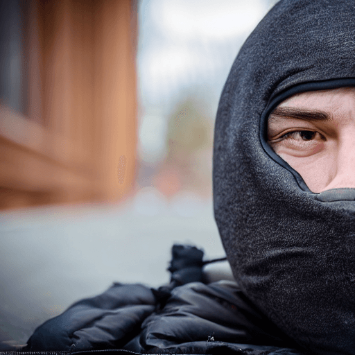 AI generated: guy with balaclava sleeping on the bed, ultra realistic, 8k, very detailed, shoot with Sony Alpha a7...