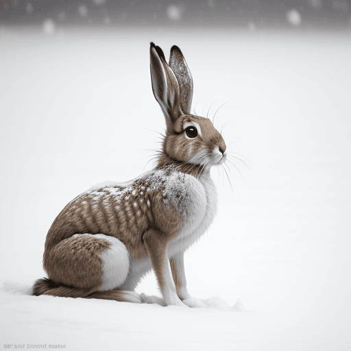 AI generated: Hare in snow