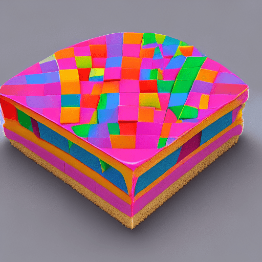 AI generated: triangle piece of cake, 3d render, bright colours, clean composition, beautiful artwork, transparent...