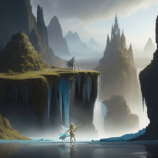 AI generated: two beautiful fairys with ice creams, alex ross, eddie mendoza, raphael lacoste, sebastian ludke, co...