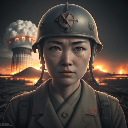 AI generated:  Portrait world war 2 wheredropping of atomic bombs on Hiroshima and Nagasaki, the world witnesses d...