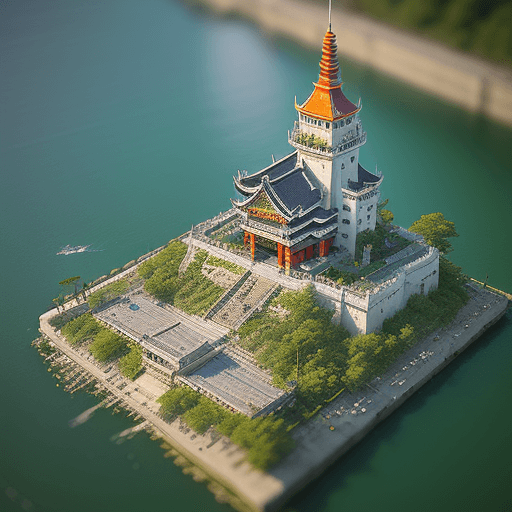 AI generated: 8bit, tilt shift photography, Chong Qing