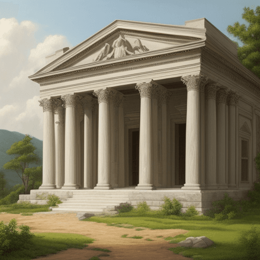 AI generated: a painting of a stony hill, in the style of classical architectural with out plant.
