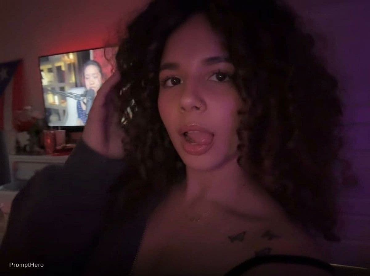 AI generated: have her stick her tongue out in a seductive way