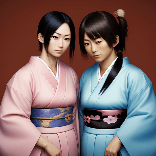 AI generated: Hyper realistic picture of two japanese lesbian