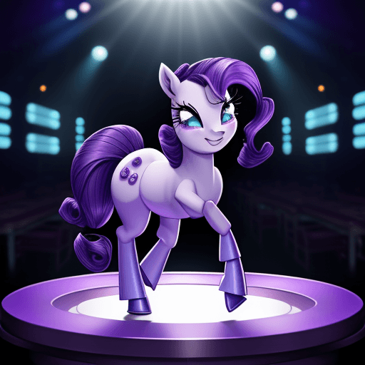 AI generated: Rarity , discoteca , 
