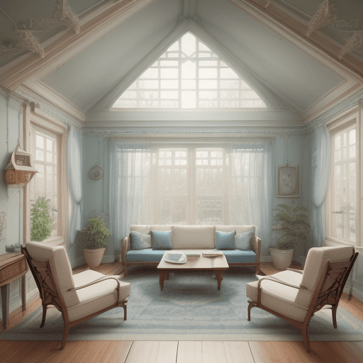 AI generated: High resolution photography interior design, dreamy sunken living room conversation pit, wooden floo...