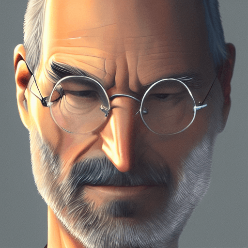 AI generated: Steve Jobs, medium shot close up, details, sharp focus, illustration, by Jordan Grimmer and greg rut...