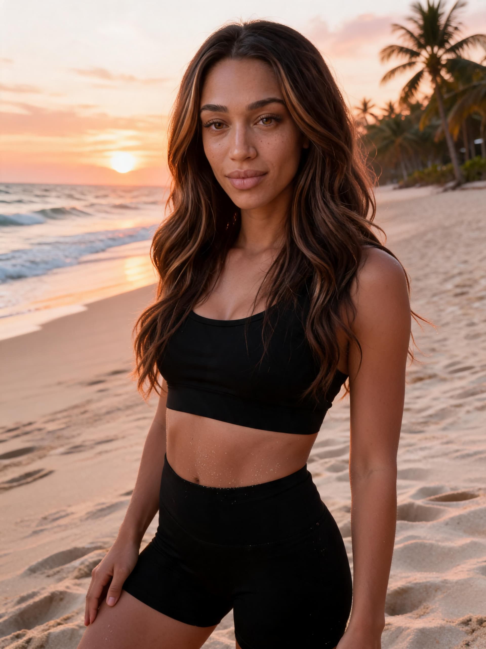 AI generated: Edit the provided adult woman image while preserving her exact identity, face, skin tone, body propo...