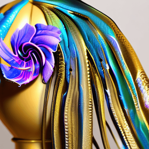 AI generated: Goddess close-up portrait ribcagel. jellyfish phoenix head, nautilus, orchid, skull, betta fish, bio...