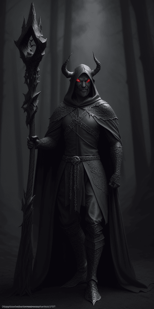 AI generated: zrpgstyle,  medieval fantasy demon of a dragon, dark and black scales, (demon) wearing a simple cloa...