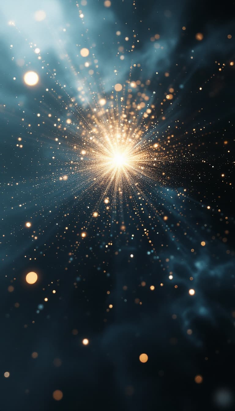 AI generated: Imagine; in an empty space a point of light appears, a spark of white fire that moves incessantly. F...